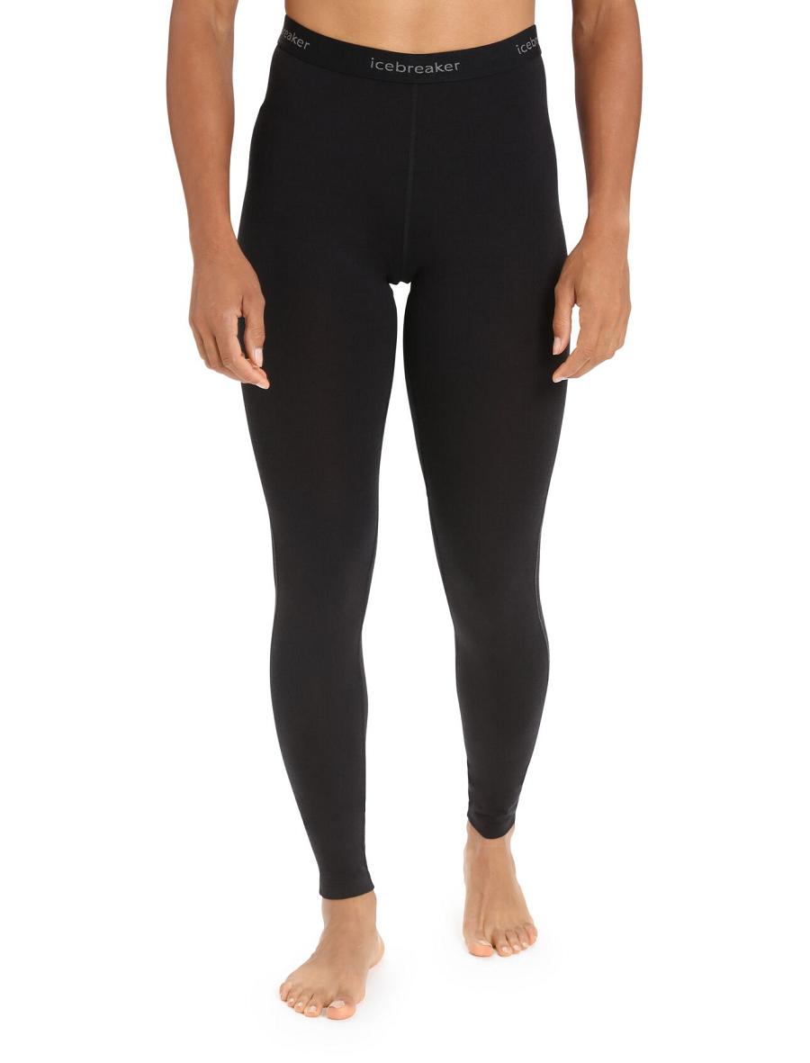 Base Layers Icebreaker BodyfitZone™ Merino 200 Zone Thermal Leggings Damskie Czarne | PL 1082MQZA